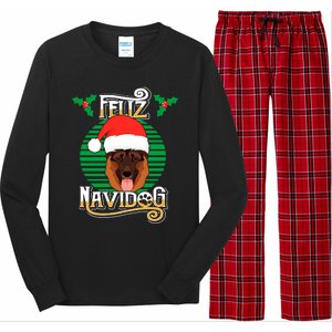 Feliz Navidog Ger Shepherd Dog Holiday Merry Christmas Gift Long Sleeve Pajama Set