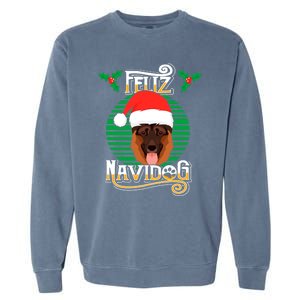 Feliz Navidog Ger Shepherd Dog Holiday Merry Christmas Gift Garment-Dyed Sweatshirt