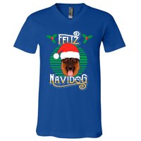 Feliz Navidog Ger Shepherd Dog Holiday Merry Christmas Gift V-Neck T-Shirt