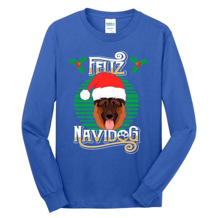 Feliz Navidog Ger Shepherd Dog Holiday Merry Christmas Gift Tall Long Sleeve T-Shirt