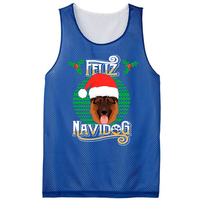 Feliz Navidog Ger Shepherd Dog Holiday Merry Christmas Gift Mesh Reversible Basketball Jersey Tank