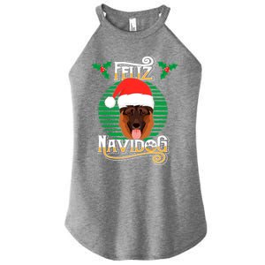 Feliz Navidog Ger Shepherd Dog Holiday Merry Christmas Gift Women's Perfect Tri Rocker Tank