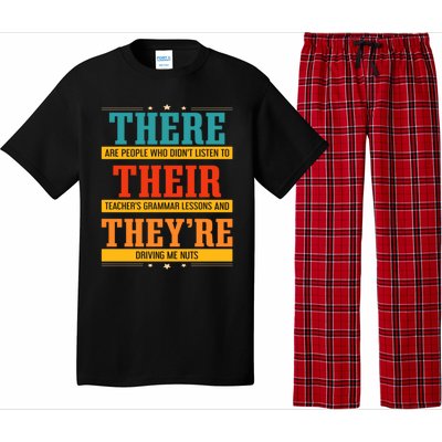 Fun National Grammar Day Quote I Their There They're Teacher Gift Pajama Set