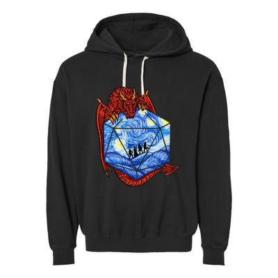 Funny Nerdy Gamer Fantasy Art Starry Night Garment-Dyed Fleece Hoodie