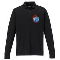 Funny Nerdy Gamer Fantasy Art Starry Night Performance Long Sleeve Polo