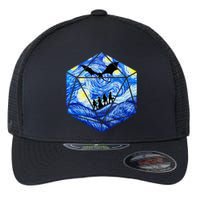 Funny Nerdy Gamer Fantasy Art Starry Night Flexfit Unipanel Trucker Cap