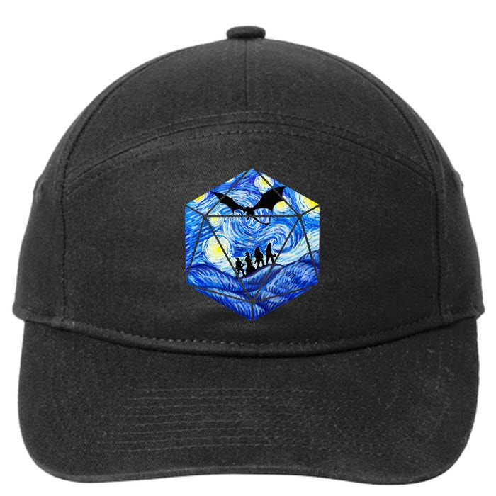 Funny Nerdy Gamer Fantasy Art Starry Night 7-Panel Snapback Hat