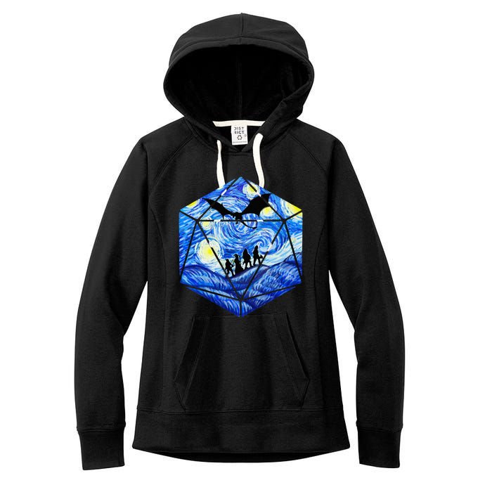 Funny Nerdy Gamer Fantasy Art Starry Night Women's Fleece Hoodie