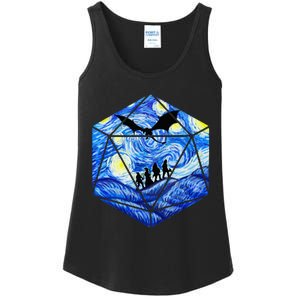 Funny Nerdy Gamer Fantasy Art Starry Night Ladies Essential Tank