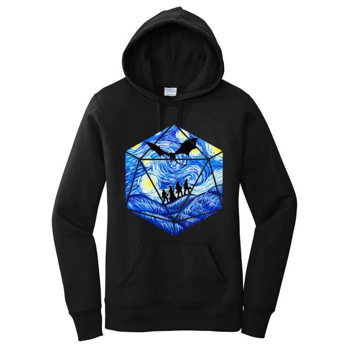 Funny Nerdy Gamer Fantasy Art Starry Night Women's Pullover Hoodie