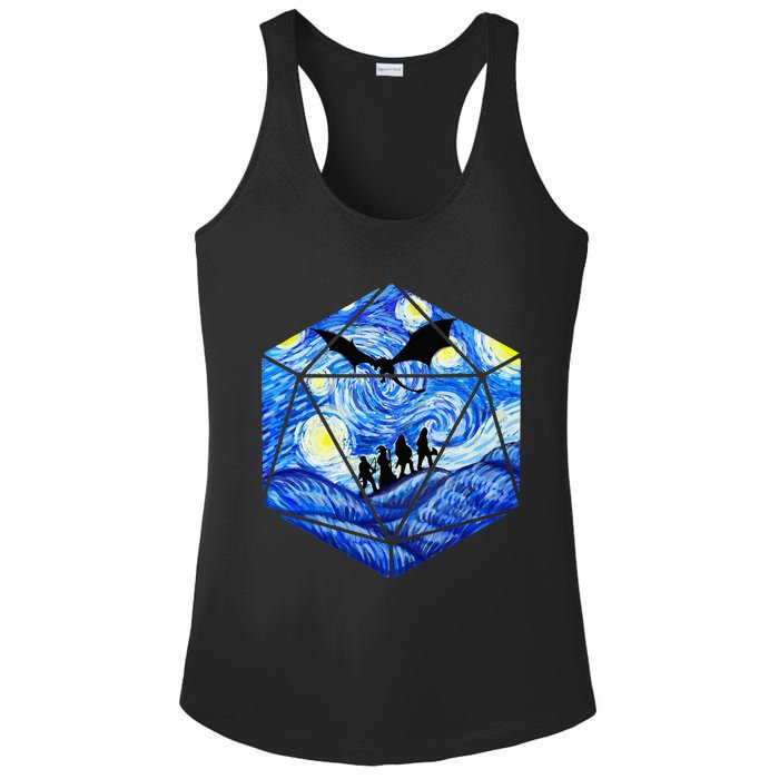 Funny Nerdy Gamer Fantasy Art Starry Night Ladies PosiCharge Competitor Racerback Tank