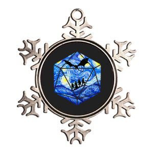 Funny Nerdy Gamer Fantasy Art Starry Night Metallic Star Ornament