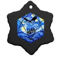 Funny Nerdy Gamer Fantasy Art Starry Night Ceramic Star Ornament