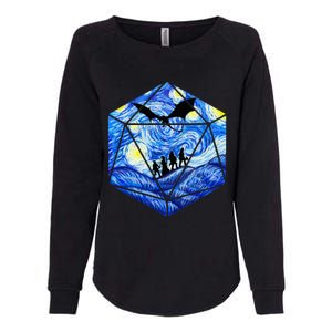 Funny Nerdy Gamer Fantasy Art Starry Night Womens California Wash Sweatshirt