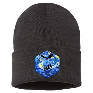 Funny Nerdy Gamer Fantasy Art Starry Night Sustainable Knit Beanie