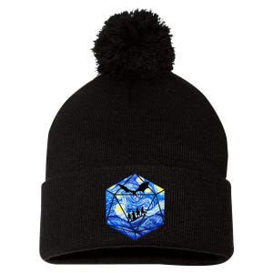 Funny Nerdy Gamer Fantasy Art Starry Night Pom Pom 12in Knit Beanie