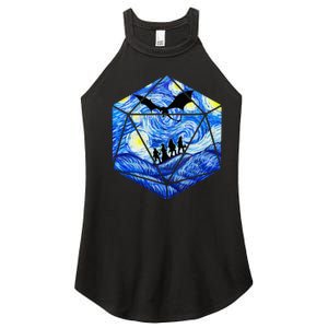 Funny Nerdy Gamer Fantasy Art Starry Night Women's Perfect Tri Rocker Tank