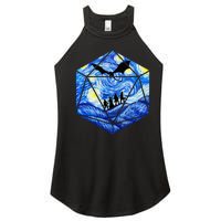 Funny Nerdy Gamer Fantasy Art Starry Night Women's Perfect Tri Rocker Tank