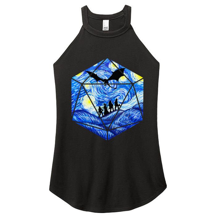 Funny Nerdy Gamer Fantasy Art Starry Night Women's Perfect Tri Rocker Tank