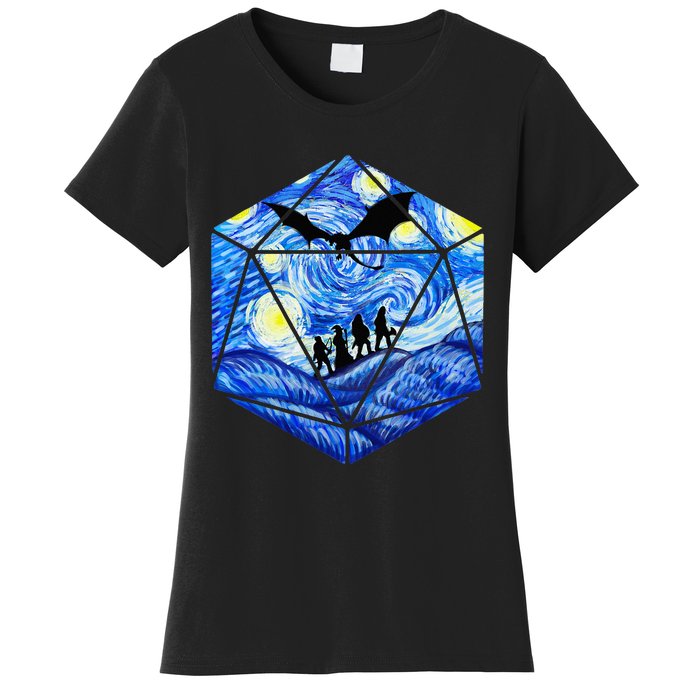 Funny Nerdy Gamer Fantasy Art Starry Night Women's T-Shirt