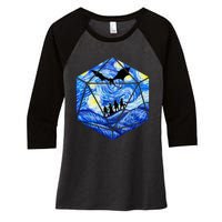 Funny Nerdy Gamer Fantasy Art Starry Night Women's Tri-Blend 3/4-Sleeve Raglan Shirt