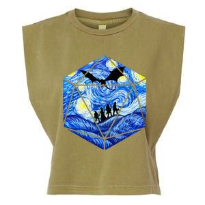 Funny Nerdy Gamer Fantasy Art Starry Night Garment-Dyed Women's Muscle Tee