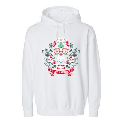 Feliz Navidad Holiday Season Christmas Xmas Mexican Garment-Dyed Fleece Hoodie