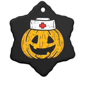 Funny Nurses Hat Pumpkin Halloween Gift Ceramic Star Ornament