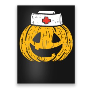 Funny Nurses Hat Pumpkin Halloween Gift Poster