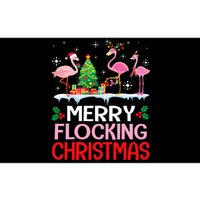 Flamingo Noel Hats Dancing On Snow Merry Flocking Christmas Bumper Sticker