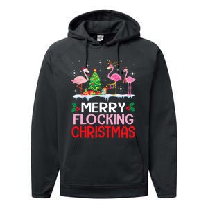 Flamingo Noel Hats Dancing On Snow Merry Flocking Christmas Flamingo Noel Performance Fleece Hoodie