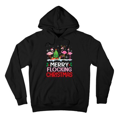 Flamingo Noel Hats Dancing On Snow Merry Flocking Christmas Flamingo Noel Hoodie