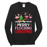 Flamingo Noel Hats Dancing On Snow Merry Flocking Christmas Flamingo Noel Tall Long Sleeve T-Shirt