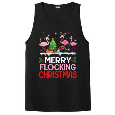 Flamingo Noel Hats Dancing On Snow Merry Flocking Christmas Flamingo Noel PosiCharge Competitor Tank