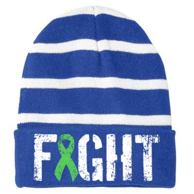 Fight Non Hodgkins Lymphoma Gift Military Style Awareness Great Gift Striped Beanie with Solid Band