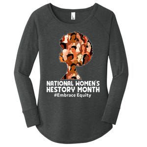 Feminist National History Month 2024 Embrace Equity Women's Perfect Tri Tunic Long Sleeve Shirt