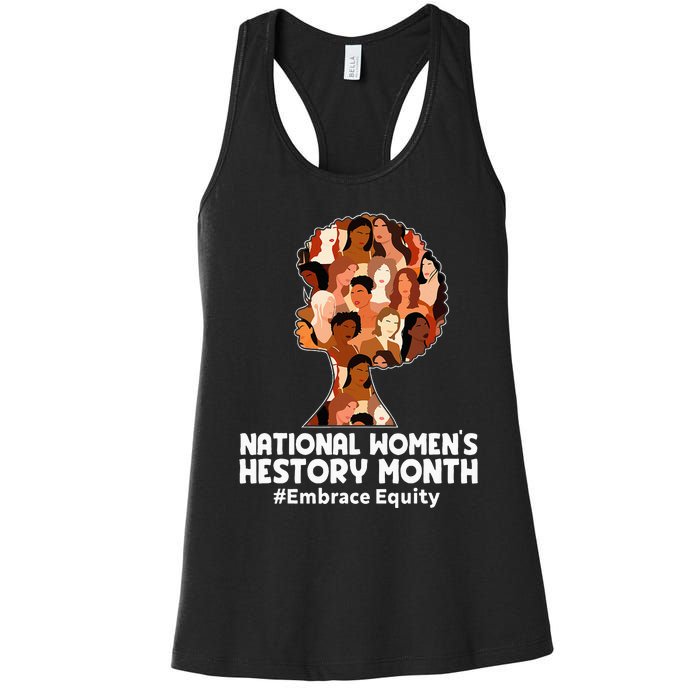 Feminist National History Month 2024 Embrace Equity Women's Racerback Tank