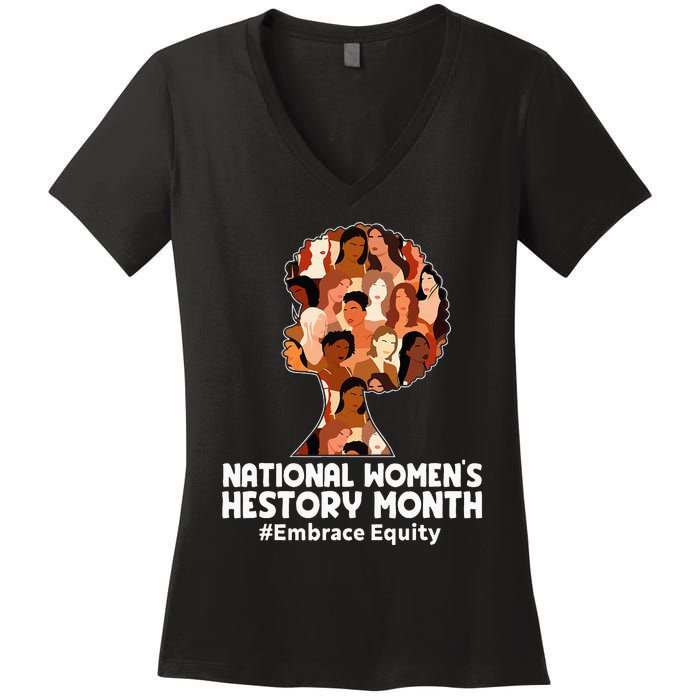 Feminist National History Month 2024 Embrace Equity Women's V-Neck T-Shirt