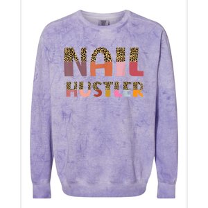 Funny Nail Hustler Manicurist Nail Artist Nail Tech Colorblast Crewneck Sweatshirt