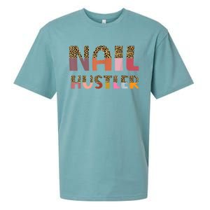 Funny Nail Hustler Manicurist Nail Artist Nail Tech Sueded Cloud Jersey T-Shirt