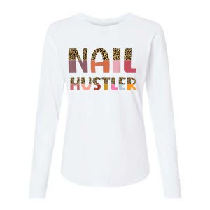 Funny Nail Hustler Manicurist Nail Artist Nail Tech Womens Cotton Relaxed Long Sleeve T-Shirt