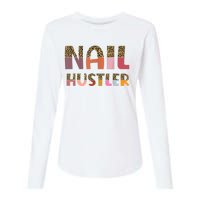 Funny Nail Hustler Manicurist Nail Artist Nail Tech Womens Cotton Relaxed Long Sleeve T-Shirt