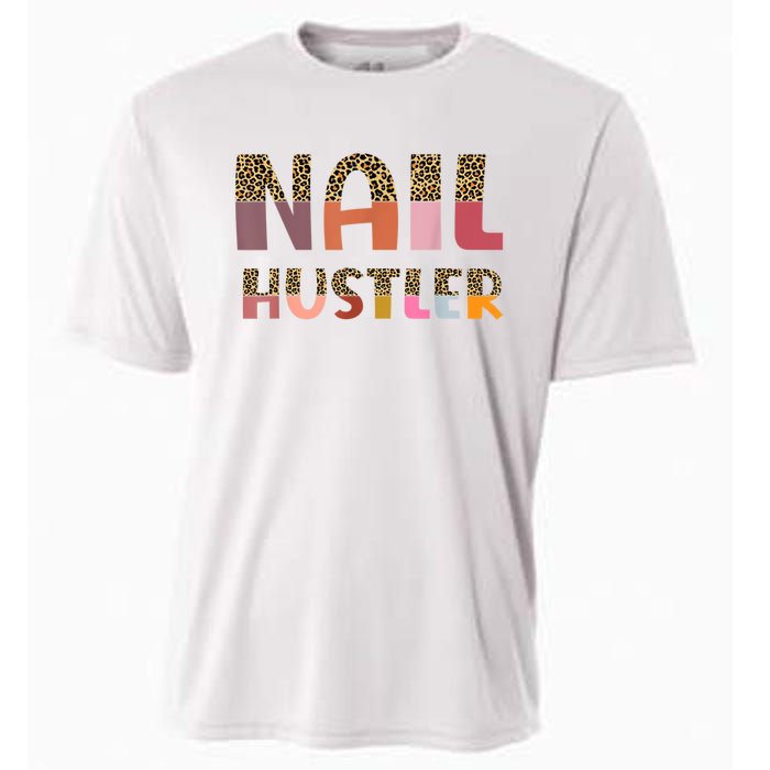 Funny Nail Hustler Manicurist Nail Artist Nail Tech Cooling Performance Crew T-Shirt