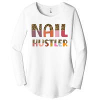 Funny Nail Hustler Manicurist Nail Artist Nail Tech Women's Perfect Tri Tunic Long Sleeve Shirt