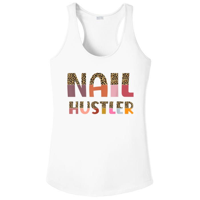 Funny Nail Hustler Manicurist Nail Artist Nail Tech Ladies PosiCharge Competitor Racerback Tank