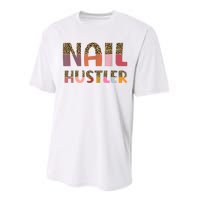 Funny Nail Hustler Manicurist Nail Artist Nail Tech Performance Sprint T-Shirt