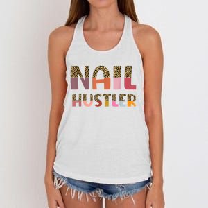 Funny Nail Hustler Manicurist Nail Artist Nail Tech Women's Knotted Racerback Tank