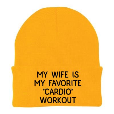 Funny Naughty Husband Men My Wife Is My Cardio Workout Knit Cap Winter Beanie