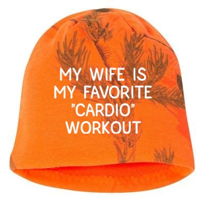 Funny Naughty Husband Men My Wife Is My Cardio Workout Kati - Camo Knit Beanie