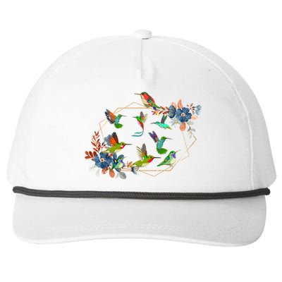 Floral Nature Hummingbird Lover Vintage Flowers Hummingbird Great Gift Snapback Five-Panel Rope Hat